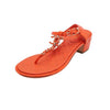 CHANEL Orange Classic Goatskin CC Chain Logo Strap Sandals 37.5 155262008 [P]