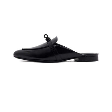 HERMES OZ Frauen Mules Sandalen H212295Z Schwarz Ziegenleder 155262009