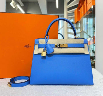 HERMES ケリー 28サイズ ブルー パライダイス/ゴールド T刻印 H040203 148576783