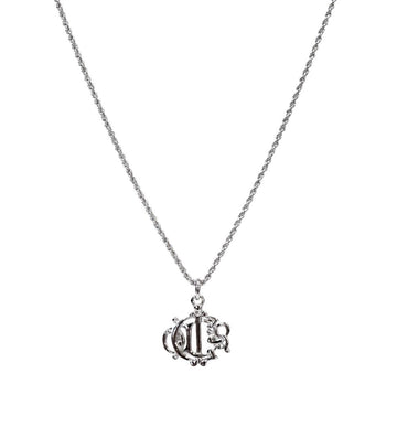 Dior Emblem Logo Silver Necklace 54051 155300695