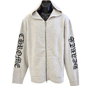 Chrome Hearts Cashmere Hoodie Zip-Up Gray 155302201