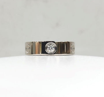 CARTIER 18k Diamant 3P Liebesband Ring 18K Weißgold 55 148511985