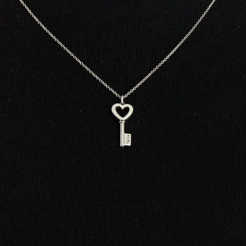 Tiffany & Co Silver Heart Pendant Mini Key Pendant Chain Necklace aa57770 aa57768 152316649