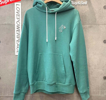 Louis Vuitton Logo Embroidered Signature Hoodie Green 1A99VYE040519 148409663