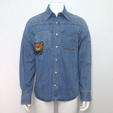 GUCCI 655703 XKai Teddy Bear Denim Herrenhemd aa62854 155393841