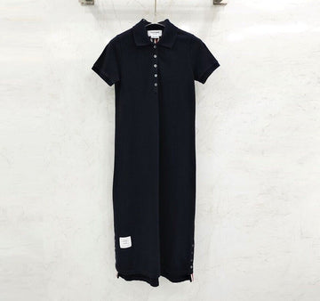 THOM BROWNE Langarmkleid mit weißen Streifen FJD034A 145927428