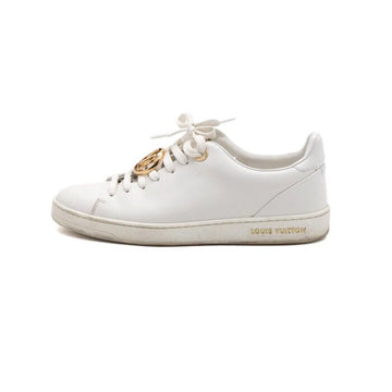 LOUIS VUITTON ホワイトレザーゴールドLVサークルフロントローウィメンズスニーカー 1A2XOM 155430733