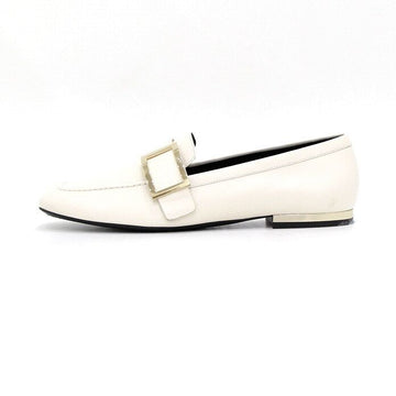 Roger Vivier White Leather Gold Buckle Women's Loafers 44918400BSSC019 155431121