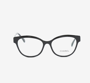CHANEL バタフライフレームブラックメガネ 3440H 155295284