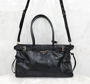 Prada Bonnie Large Leather Handbag 1BA433 148971762