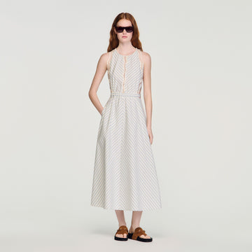 Sandro Long Cotton Dress Size 36 159541659 [P]