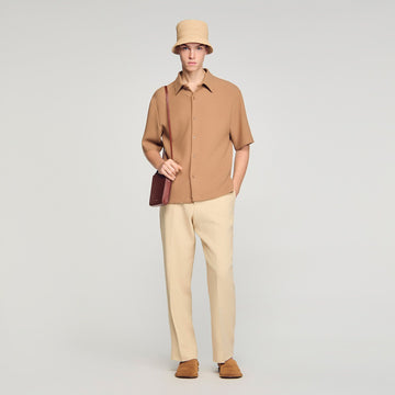 Sandro Textured Shark Neck Collar Shirt Size M 159052112 [P]