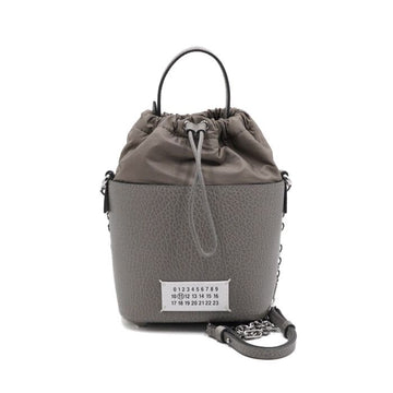 Maison Margiela 5AC Bucket Grey Leather Tote Bag and Shoulder Bag Crossbody 5ACG0010 155494222