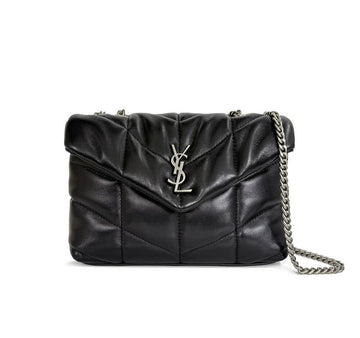 Saint Laurent Puffer Toy Shoulder Bag Lambskin Black L5RIK35C 155499869