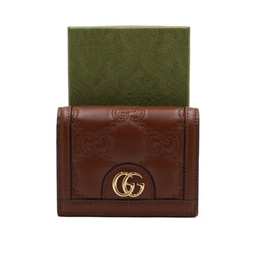 Gucci Matelassé Brown Leather Women's Wallet 723786 155499902