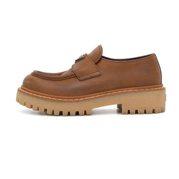 Prada Brown Leather Triangle Logo Women's Loafers 1D801N aa63227 155499908