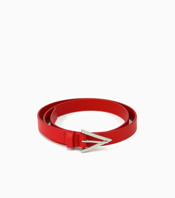 Bottega Veneta Triangle Red Leather Silver Belt 29131 155500186