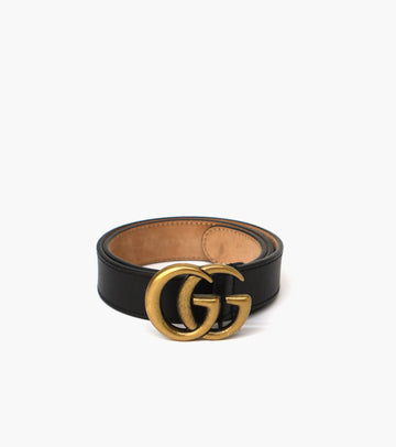 Gucci Double G Black Gold Belt 16542 155500191