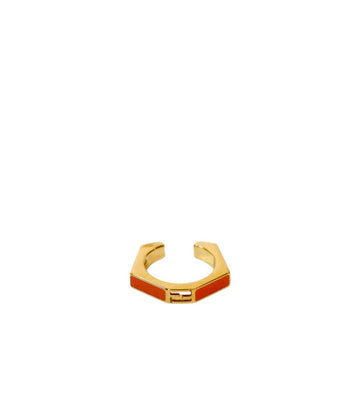 Fendi Orange FF Gold Ring 50392 155500197
