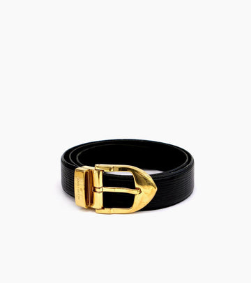 Louis Vuitton Black Epi Gold Belt 15264 155500251