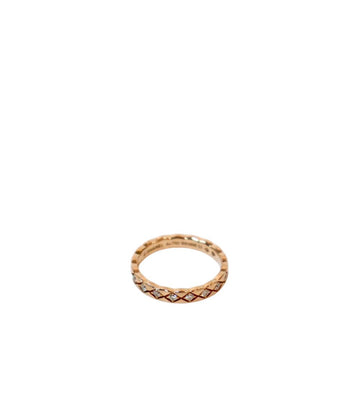 CHANEL 18K ローズ ゴールド ダイヤ ココクランチ リング 50508 155500267