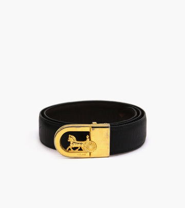 CELINE ゴールド コーチ ブラック レザー ゴールドベルト 14651 155500276