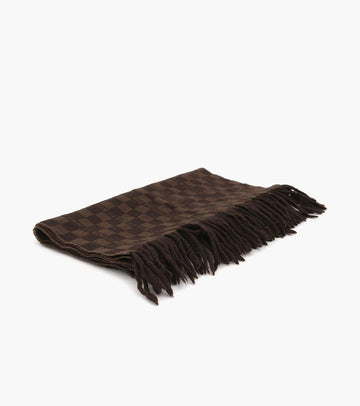 Fendi Checked Pattern Brown Scarf 11575 155500281