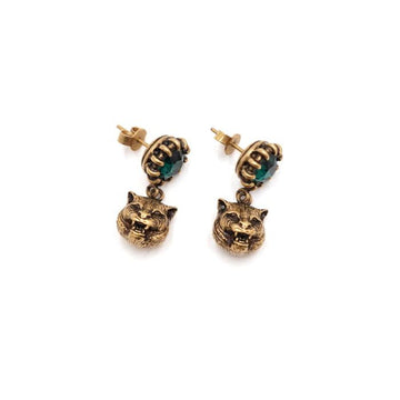 GUCCI Goldene Kristall-Tiger-Drop-Ohrringe 472230 155508570