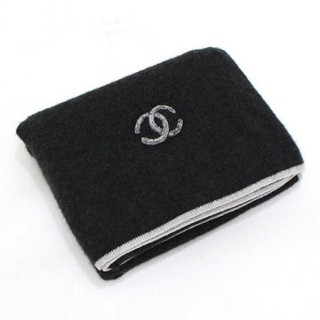 CHANEL Cashmere-Mischung CC-Logo bestickter Schal schwarz aa63232 155518513