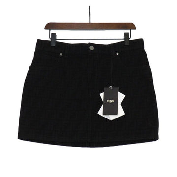 Fendi Black FF Logo Denim Mini Skirt 583 155518628