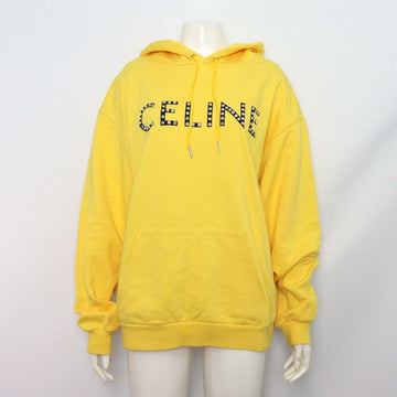 Celine Yellow Cotton Studded Logo Women's Hoodie T-Shirt 2Y695670Q 155520133