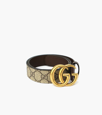 GUCCI ダブルGジャカードブラウンベルト16544 155525350