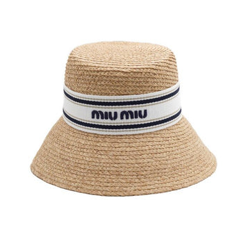 MIU MIU Woven Fabric Raffia Bucket Hat 5HC342 25 Season 152318902