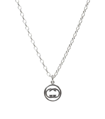 Gucci Round Interlocking G Silver Necklace 55371 155527068