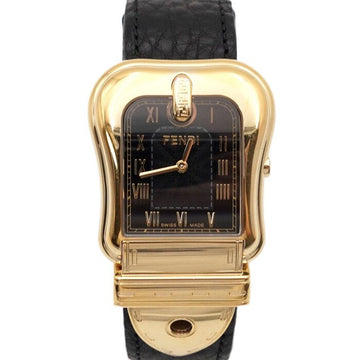 FENDI Schwarzes Zifferblatt Quarz Uhr 33mm Lederband Damenuhr 155527984