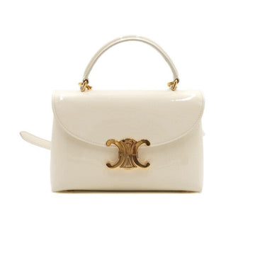 Celine Ivory Patent Tin Nino Women's Tote and Shoulder Crossbody Bag 118113FYJ 155528045