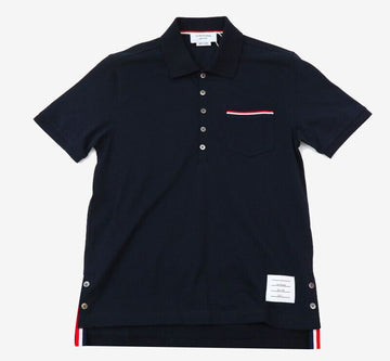 THOM BROWNE ポケットポロシャツ 2サイズ ネイビー 8591989167 155541397