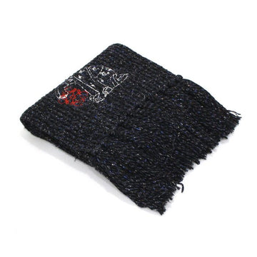 Loewe Future Cat Embroidered Scarf Black Mélange aa63261 155557633