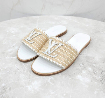 LOUIS VUITTON LV モノグラム ラタン サンダル スリッパ 38 150790040