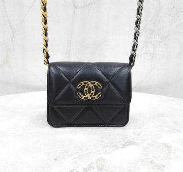 CHANEL 19 Ketten Karten Geldbörse Mini Schultertasche AP3170 131108254