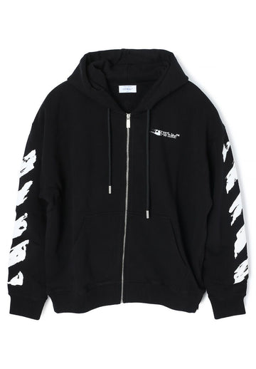 Off White INK ARROW Skate Zip-Up Hoodie Black OMBE015F25FLE0021001 152885185