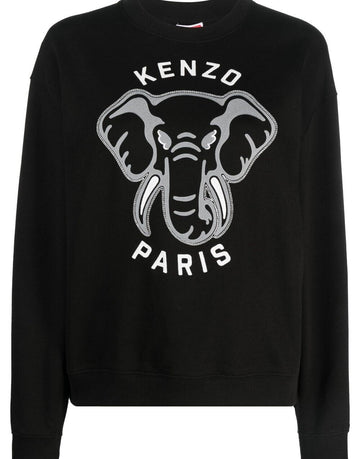 Kenzo Women's Elephant Varsity Jungle Sweatshirt Black FD62SW0934MF 99J 60144719