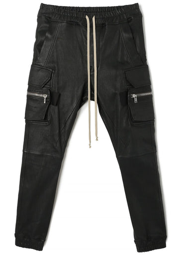 Rick Owens MASTODON CARGO Stretch Lamb Leather Black RU02A5396 LS 09 29962382