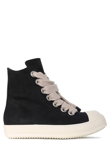 Rick Owens Jumbo Race Sneakers Black Milk Nubuck Bull Leather LWNW2 911 149477030