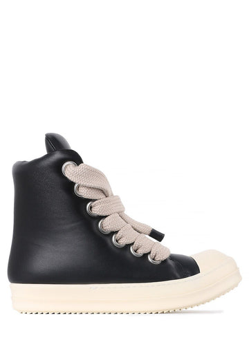 RICK OWENS ジャンボレーススニーカー ブラックミルク ラムスキン ル01E5892 LLPPW2 911 135224914