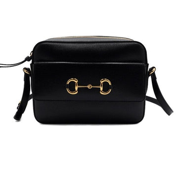 GUCCI ホースビット 1955 ブラック レザー スモール フラップ ショルダーバッグ 兼 クロスバッグ 645454 155595515