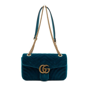GUCCI Velours Matelassé Schultertasche mit goldener Kette aa63276 155596663