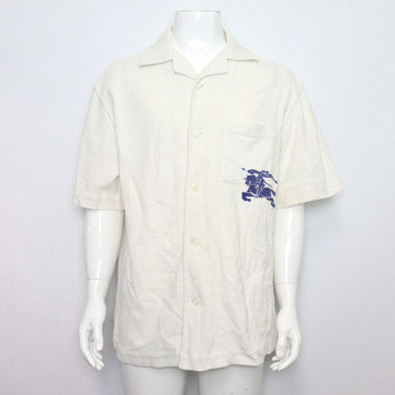 BURBERRY Bershirt mit Kurzarm aus weißen Baumwollhandtuch EKD-Druck 8090057 155608244