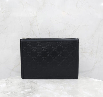 Gucci Embossed Leather Pouch Black 154662298