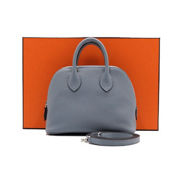 HERMES Mini Tote- und Schultertasche aus Ever Leder in Blau H075180CKJ7 26 Saison 155627336